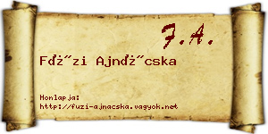Füzi Ajnácska névjegykártya